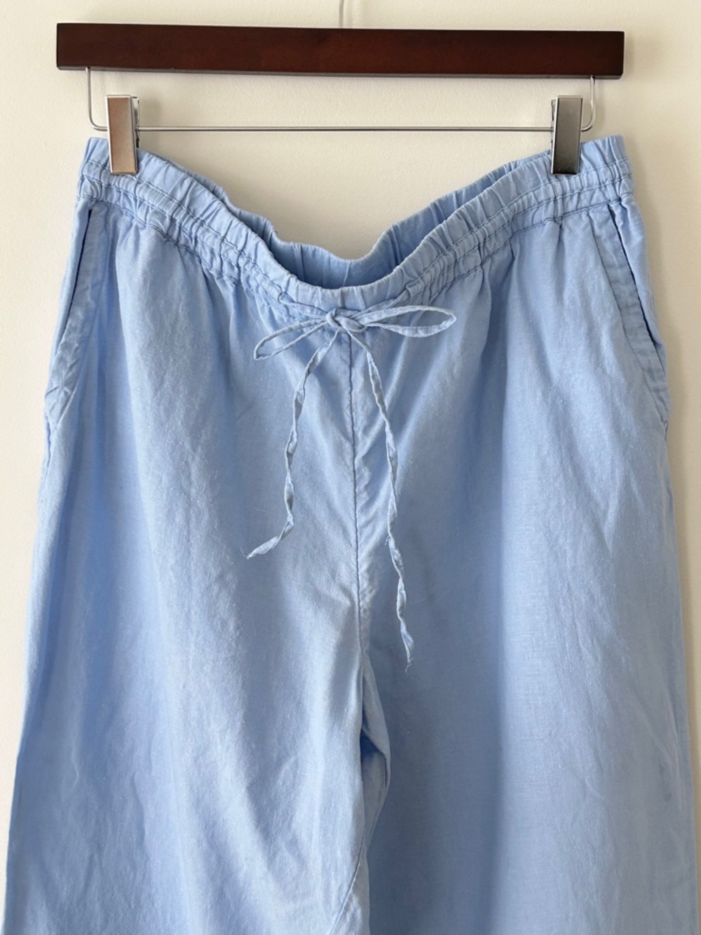 Charter Club 100% Linen Blue Wide Leg Pants - Picture 2 of 16